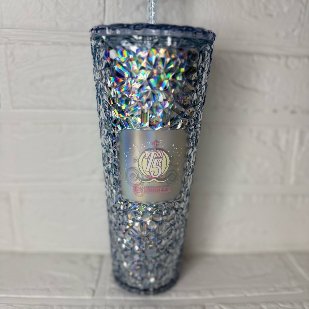 New Disney Cinderella 75th Anniversary Starbucks Travel Tumbler Slipper Straw - Picture 10 of 11